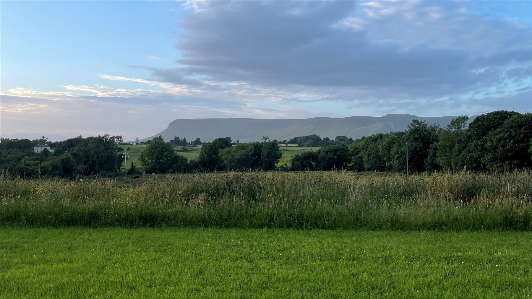 Rolling farmland beneath Benbulben, Sligo, Ireland