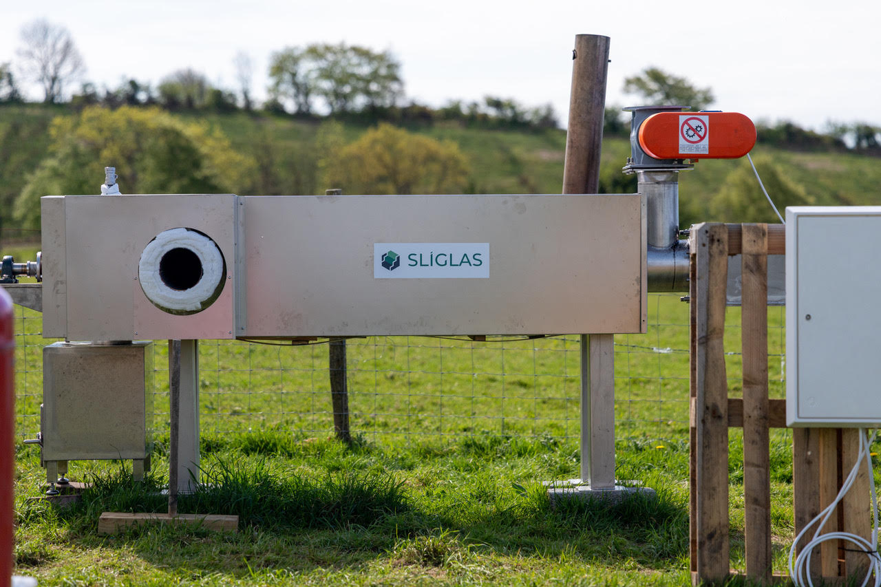 Slíglas Generation 2 reactor, front view, showing the SLÍGLAS branding plate
